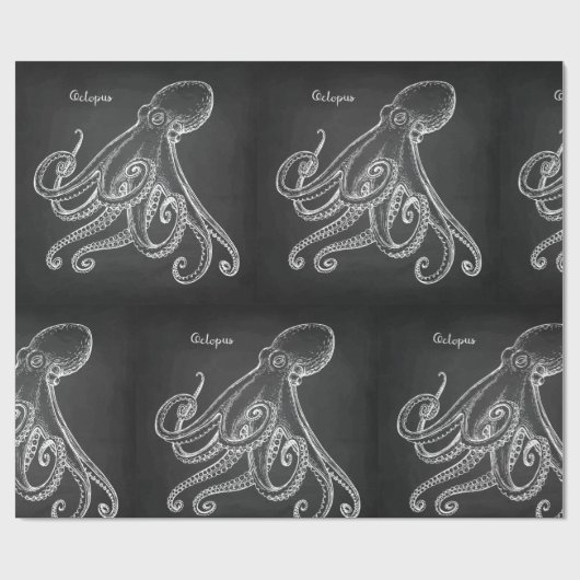 Oktopussketch Geschenkpapier (Flach)