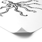 Oktopuszeichnen Poster (Ecke)