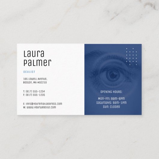 Okulistin | optisch visitenkarte (Rückseite)