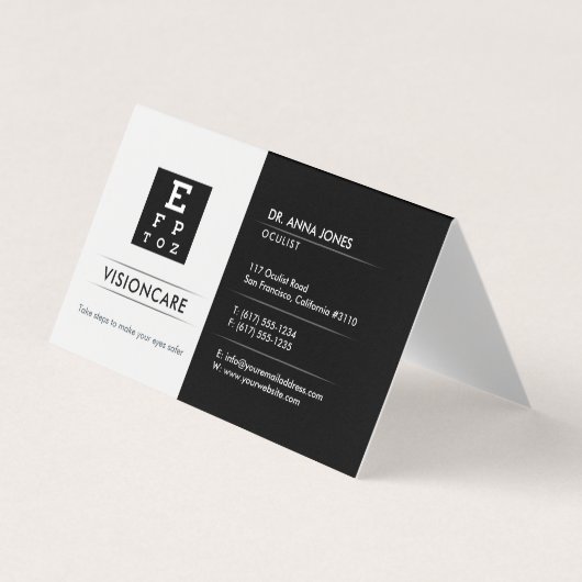 Okulistin | optisch visitenkarten (Vorderseite)