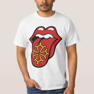 Okzitanien Rock Zunge - Okzitanisches Kreuz T-Shirt