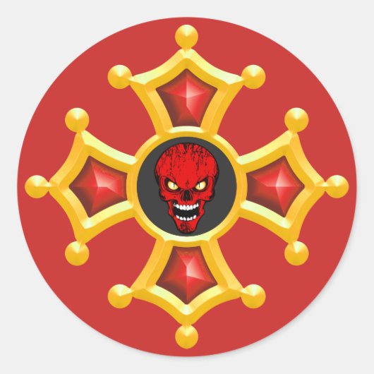 Okzitankreuz Runder Aufkleber (Vorderseite)