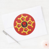 Okzitankreuz Runder Aufkleber (Umschlag)