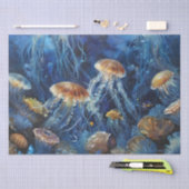 Öl Art Jellyfish Decoupage Seidenpapier (Handwerk)