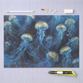 Öl Art Jellyfish Decoupage Seidenpapier (Handwerk)