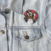 Ol blaue Augen SHOWJUMPING Pferdekunst Button (Beispiel)