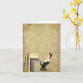 Ol' Books -n- Rooster- Prim Little Note Card Karte (Gelbe Blume)