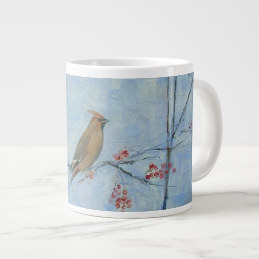 Öl des Waxwing 2013 auf Leinwand Jumbo-Tasse (Vorderseite Rechts)