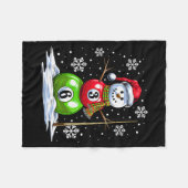 Ol Game Snowman Billiards Player Funny Christmas Fleecedecke (Vorderseite (Horizontal))