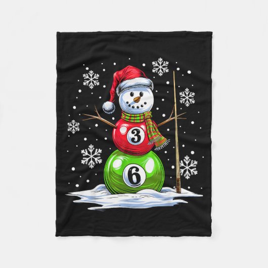 Ol Game Snowman Billiards Player Funny Christmas Fleecedecke (Vorderseite)