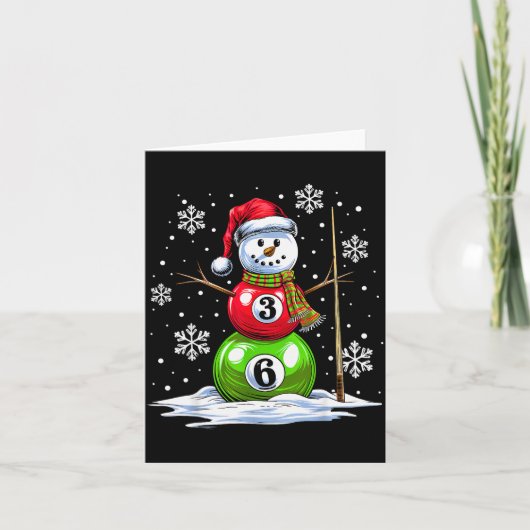 Ol Game Snowman Billiards Player Funny Christmas Karte (Vorderseite)