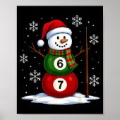 Ol Game Snowman Billiards Player Funny Christmas Poster (Vorne)