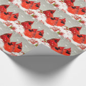 Öl gemaltes rotes Kardinals-Verpackungs-Papier Geschenkpapier (Ecke)