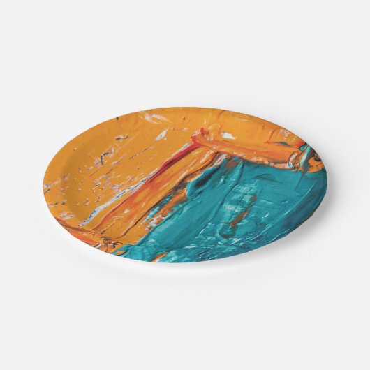 Öl Paint abstrakt Artistic Design Pappteller (Schrägansicht)