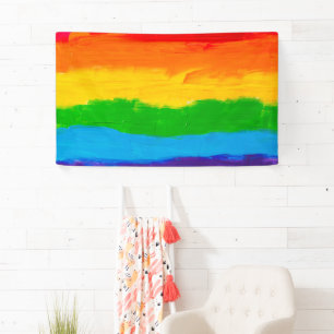 Öl-Paint-Regenbogenfarben LGBT-Banner Banner