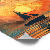 Öl Paint Sunset Lighthouse Poster (Ecke)