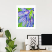 Öl-Pastell-Lila-Blume Poster (Heimbüro)