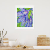 Öl-Pastell-Lila-Blume Poster (Küche)