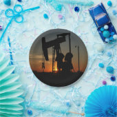 Öl-Pumpen-Jack am Sonnenuntergang-Party-Teller Pappteller (Party)