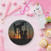 Öl-Pumpen-Jack am Sonnenuntergang-Party-Teller Pappteller (Party)