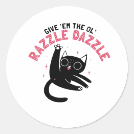Ol' Razzle Dazzle_ Funny Cat Runder Aufkleber (Vorderseite)