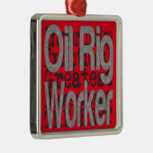 Öl-Rig-Mitarbeiter Silbernes Ornament (Rechts)