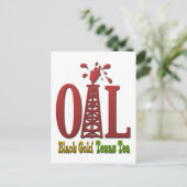 Öl, Schwarzes Gold, Texas Tee Postkarte (Stehend Vorderseite)