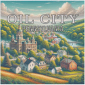 Öl Stadt Pennsylvania 3 Zoll Vinyl Sticker (Vorderseite)