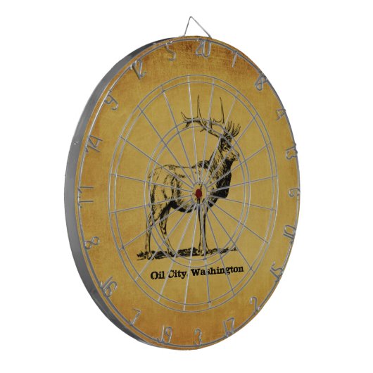 Öl-Stadt, Washington-Elch-Dartscheibe Dartscheibe (Vorderseite Links)