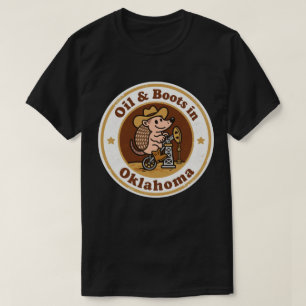 Öl & Stiefel_ Oklahoma Vintage-Kunst T-Shirt