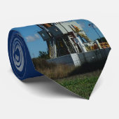 Öl-und Gas-Anlage-Druck-Krawatte 2 auf Blau Krawatte (Gerollt)