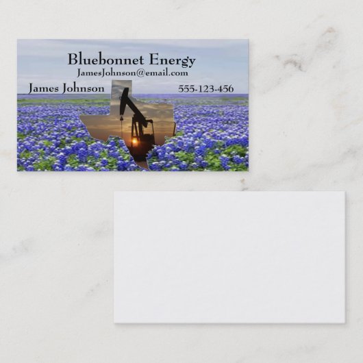 Öl-und Gas-Industrie-VisitenkartenBluebonnets Visitenkarte (Vorne/Hinten)