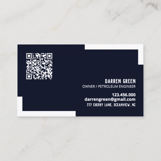 Öl- und Gasingenieur QR Visitenkarte (Rückseite)