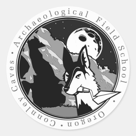 Ol' Willard the Coyote Round Aufkleber (Vorderseite)