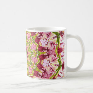 Ola Boos grünes und rosa Kaleideskop Kaffeetasse