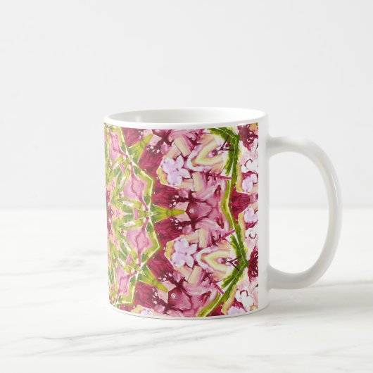 Ola Boos grünes und rosa Kaleideskop Kaffeetasse (Rechts)