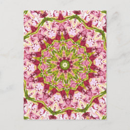 Ola Boos grünes und rosa Kaleideskop Postkarte