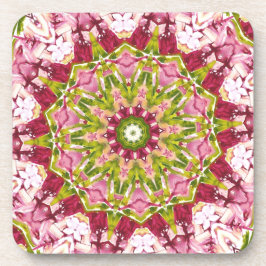 Ola Boos Pink & Green Kaleidescope Cork Untersetze Getränkeuntersetzer