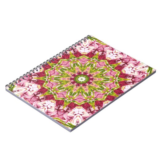 Ola Boos Pink & Green Kaleidescope-Notebook Notizblock (Linke Seite)
