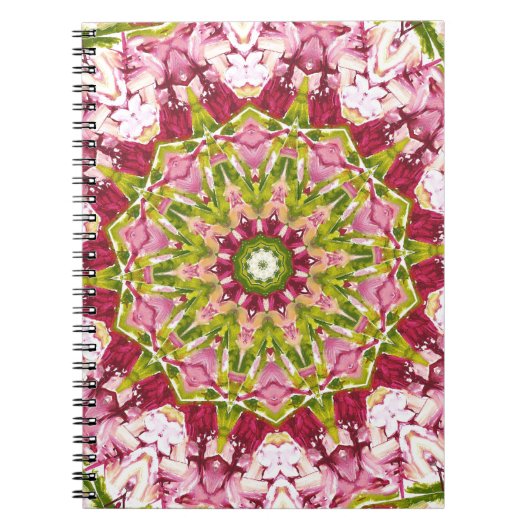 Ola Boos Pink & Green Kaleidescope-Notebook Notizblock (Vorderseite)