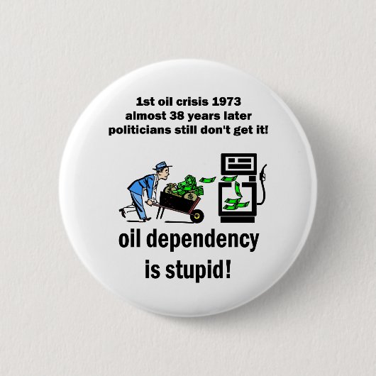 Ölabhängigkeit ist dumm button (Vorderseite)