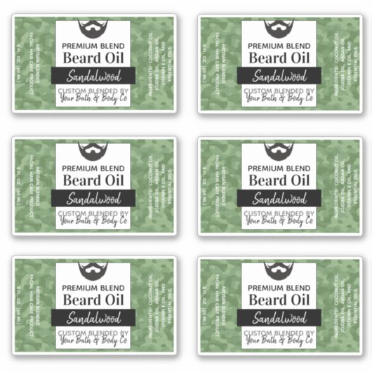 Ölabkleber mit grünen Camouflage Aufkleber (Vorderseite)