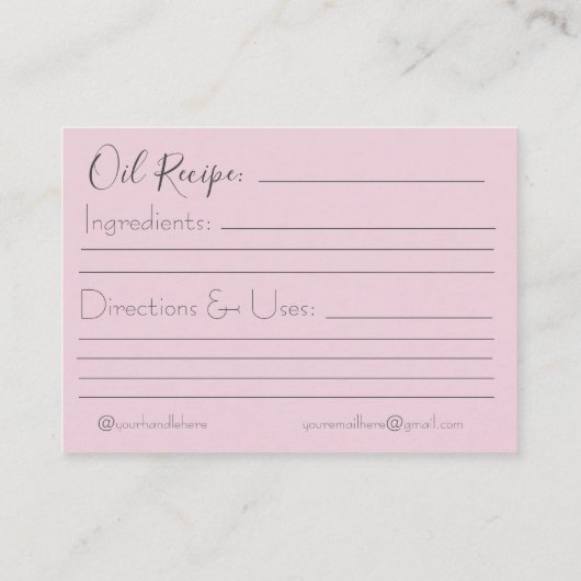 Ölabscheider Visitenkarte (Rückseite)