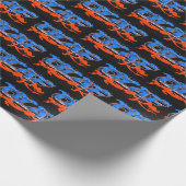 Olaf Vorname Name Graffiti blue orange Geschenkpapier (Ecke)