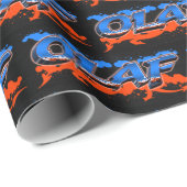 Olaf Vorname Name Graffiti blue orange Geschenkpapier (Rolleneckpunkt)