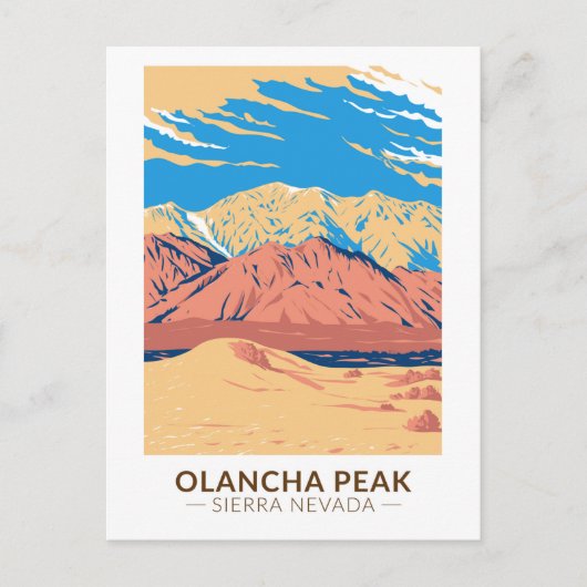 Olancha Peak Sierra Nevada Kalifornien Vintag Postkarte (Vorderseite)