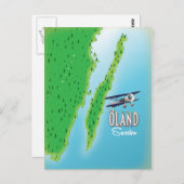 Öland Schweden - Inselkarte Postkarte (Vorne/Hinten)
