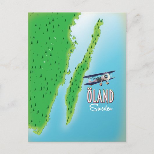 Öland Schweden - Inselkarte Postkarte (Vorderseite)