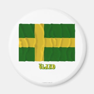 Öland wellenartig bewegende Flagge mit dem Namen Magnet