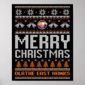 Olathe East Hawks Logo Frohe Weihnachten hässlich Poster (Vorne)